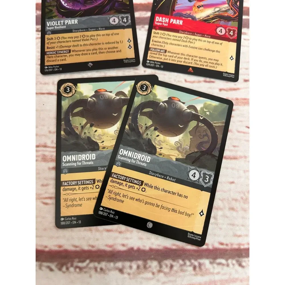 DISNEY LORCANA Attack of the Vine Card Lot The Incredibles Dash Violet Omnidroid